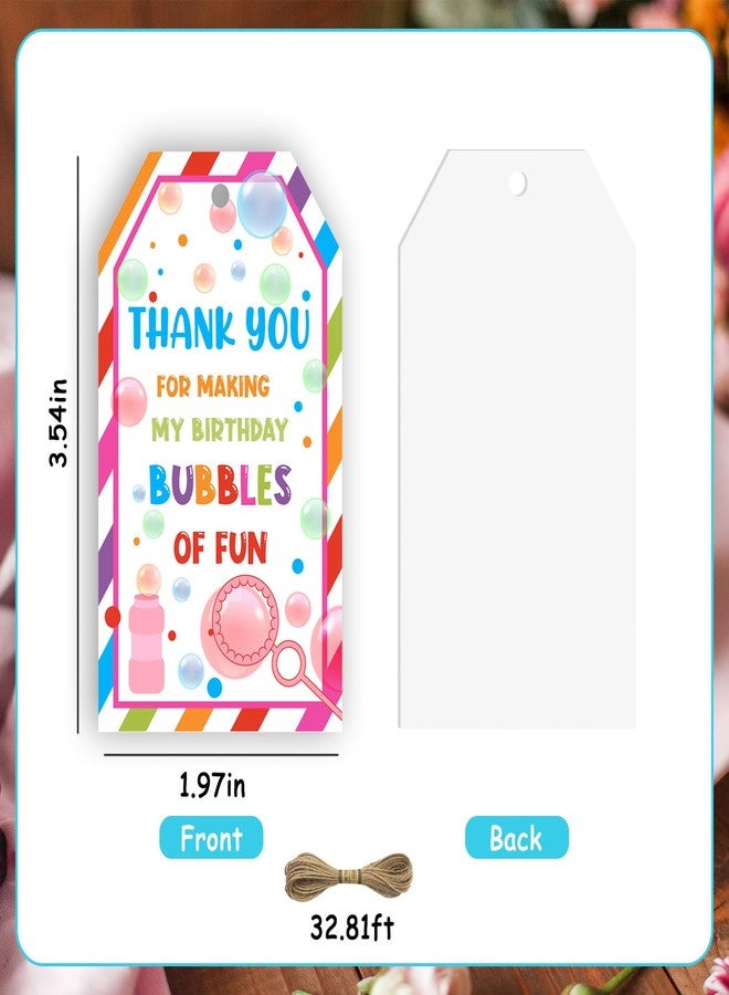 Serencatcher Bubble Birthday Party Favor Tags, 50pcs Bubble Thank You Gift Tags Colorful Thank You for Making My Birthday Bubbles of Fun Tags with String for Summer Bubble Birthday Party Decorations - Image 2